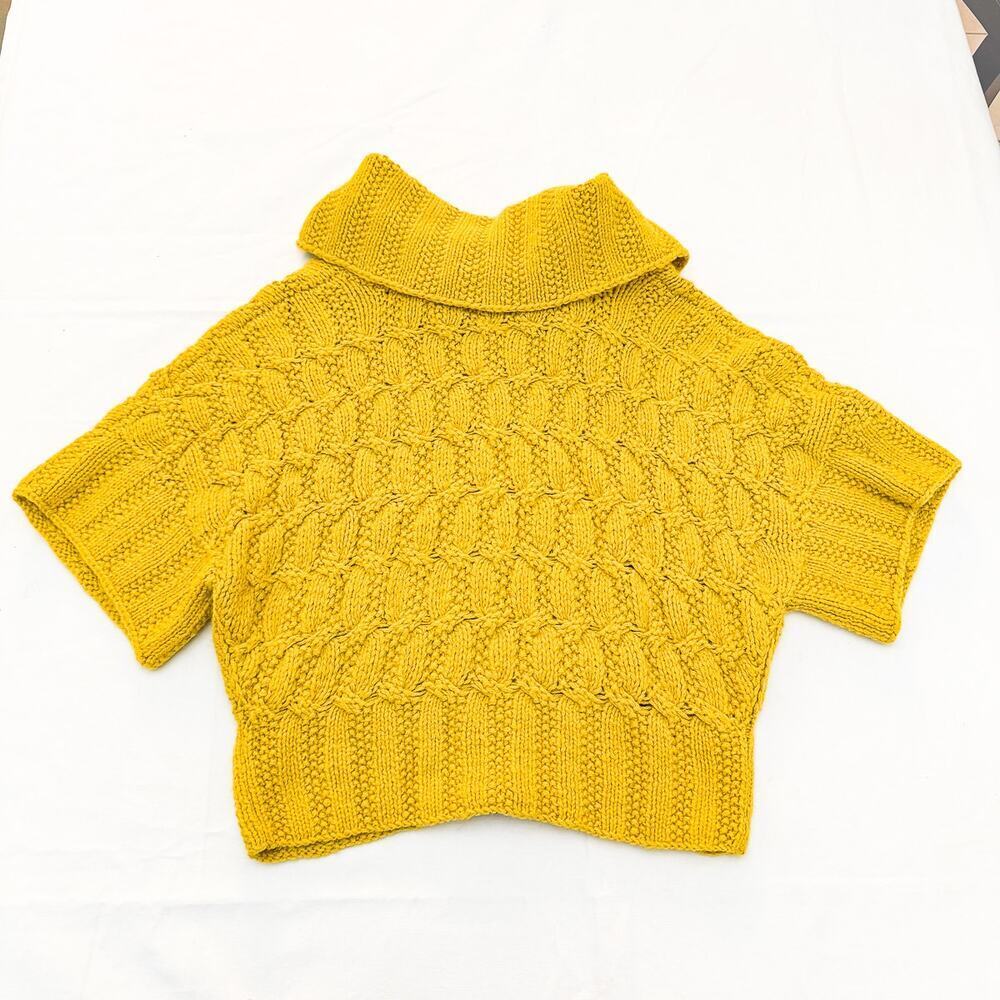 Laurel Wool Heavy Alpaca Knit Zipper Woven Sweater Short Sleeve Size 38 Germany - Picture 2 of 6